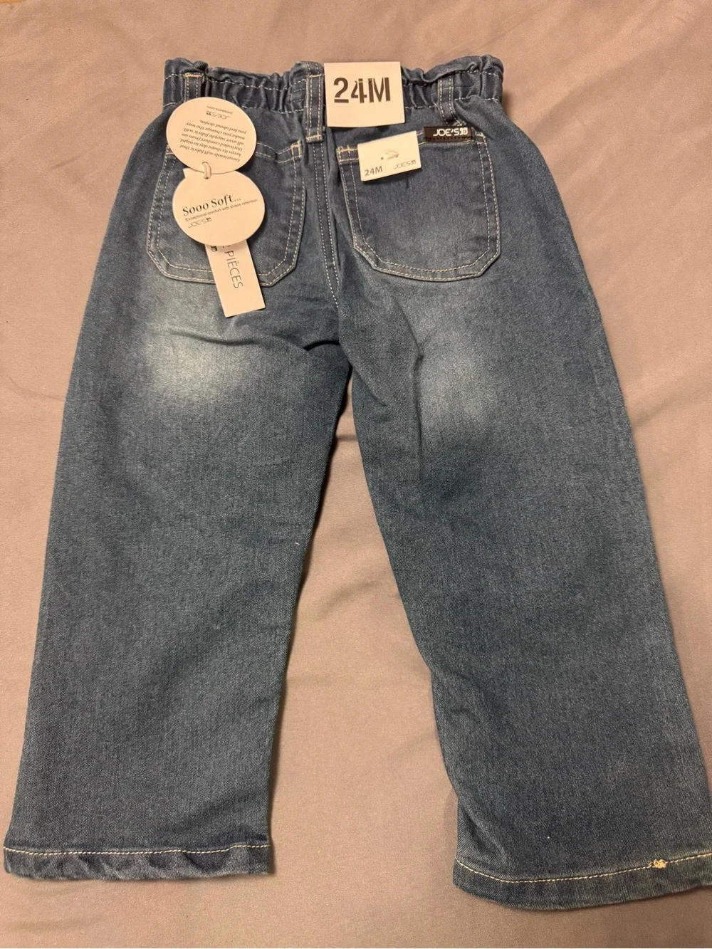 Joe's Jeans Medium Blue Denim with White and Purple Striped Shirt-0017